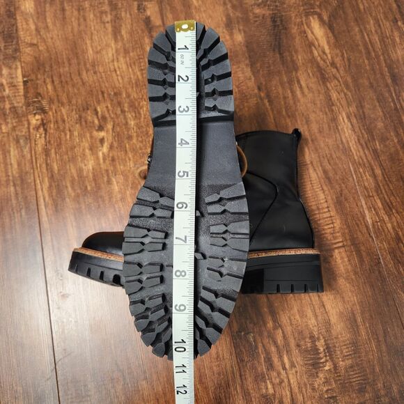 A New Day Women's Faux Leather Fur Ankle Hiking Boots Block Heel Memory Foam - Picture 7 of 10